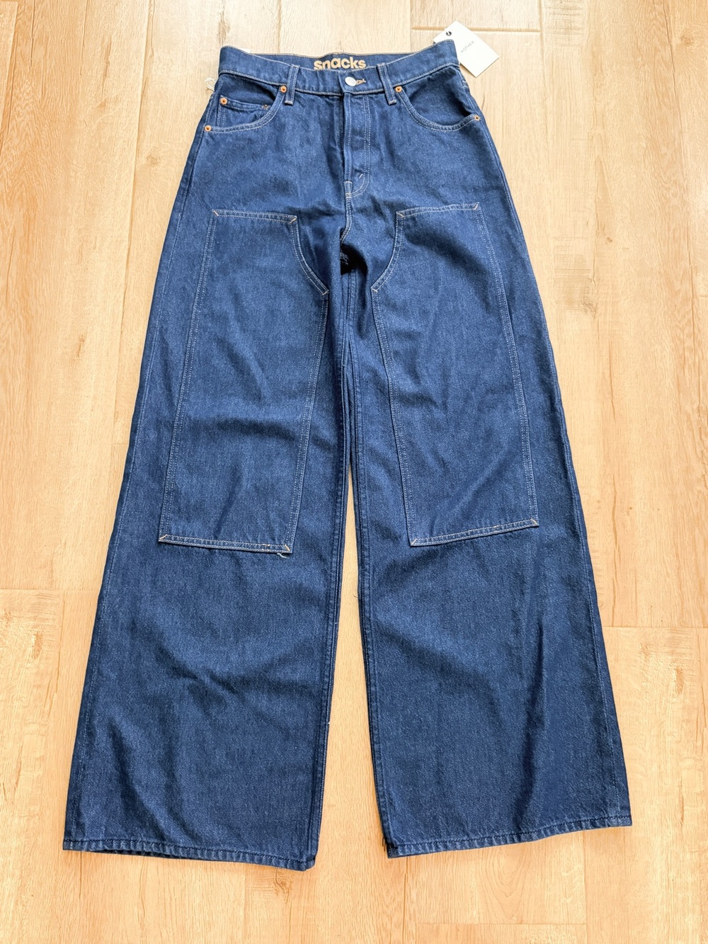 NWT Mother Snacks! Denim The Bee's Knees Double Dip Skimp Jeans Wide Leg 27” - Picture 2 of 10